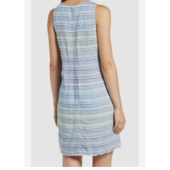 Tommy Bahama Womens Medium Blue Micronesia Striped Linen Sleeveless Shift Dress - Picture 2 of 10